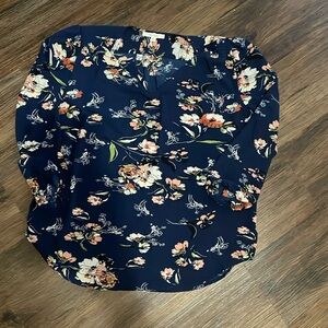 Navy blue flower shirt